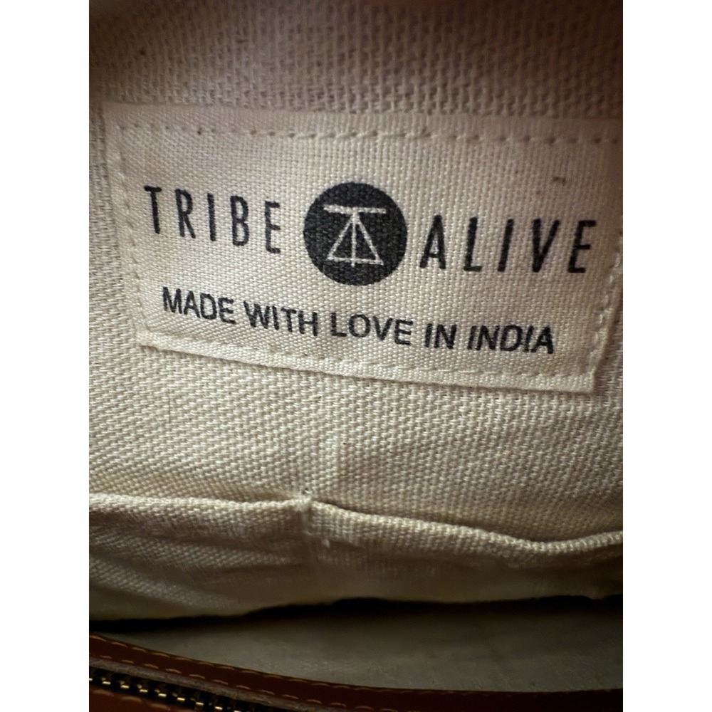TRIBE ALIVE Large Canvas & Leather Crossbody‎ Handbag - Picture 16 of 16
